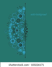 Flower decoration on a dark blue background