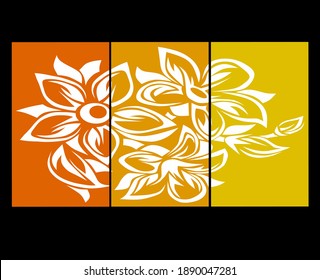 flower decoration with three colored plates