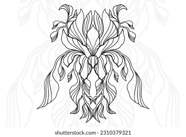 flower decorative drawing ornamental composition freehand draw ornament floral print for textile 