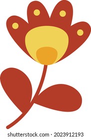 flower decorative element for autumn design	