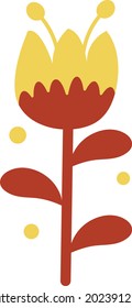 flower decorative element for autumn design	