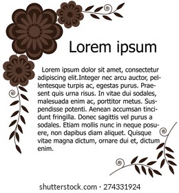 Flower decorative frame, element for design, vector illustration