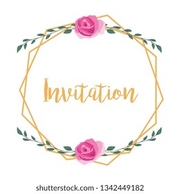 Flower decorative frame invitation for cards vector digital image illustration