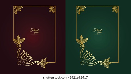 Flower Decorative Gold Frames And Borders
