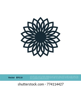 Flower Decorative Icon Vector Logo Template Illustration Design. Vector EPS 10.