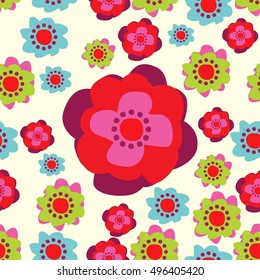 Flower decorative seamless pattern