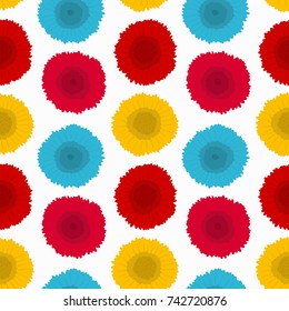 Flower decorative seamless pattern. Vector texture with flowers on white background. Design for wrapping paper, wallpaper, fabric. Vector illustration.