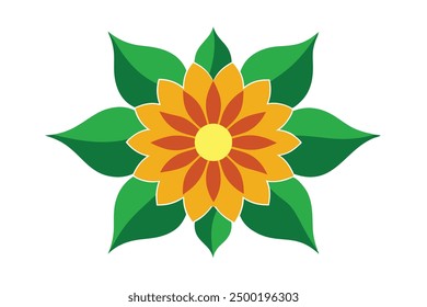 Flower Decorative Vector Illustration Cartoon, Clipart, and Line Art Design for Micro stock