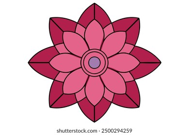 Flower Decorative Vector Illustration Cartoon, Clipart, and Line Art Design for Micro stock