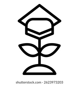 Icono de grado de flor. Icono del Vector del grado de la flor del contorno para el Diseño web aislado en el fondo blanco