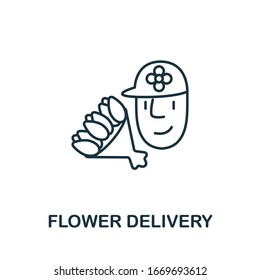 Flower Delivery icon from garden collection. Simple line Flower Delivery icon for templates, web design and infographics