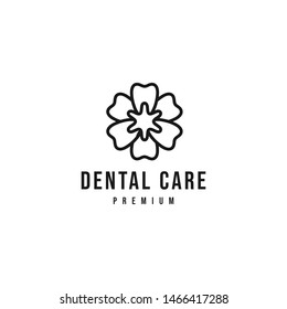 Flower Dental care logo vector icon illustration