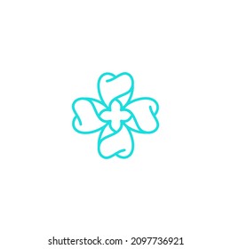 flower dental concept vector logo design