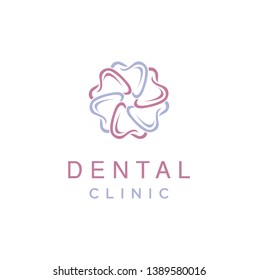 flower dental logo concept vector design. Dental Group Logo Design Template. modern Dentist Icon Design