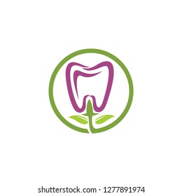 flower dental logo design vector