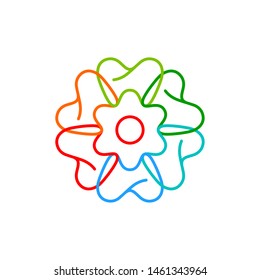 Flower dental logo vector template.