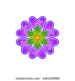 Flower dental logo vector template.