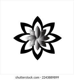 diseño floral con efectos 3d negro