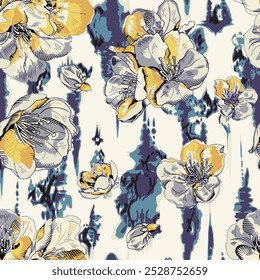 Flower design all over abstract and charming for textile factory