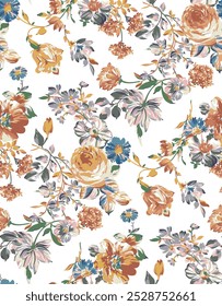 Flower design all over abstract and charming for textile factory