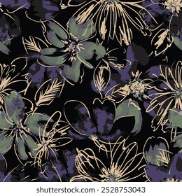 Flower design all over abstract and charming for textile factory