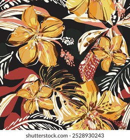 Flower design all over abstract and charming for textile factory