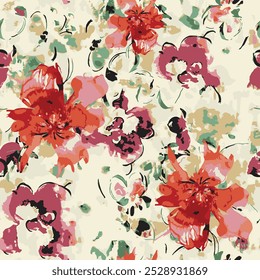 Flower design all over abstract beautiful and charming for textile factory