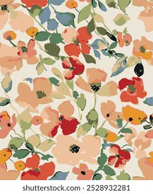 Flower design all over abstract beautiful and charming for textile factory