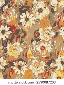 Flower design all over abstract and charming for textile factory