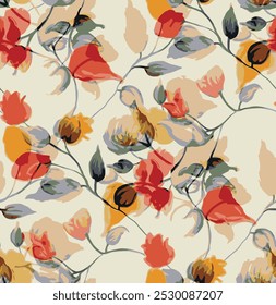 Flower design all over abstract and charming for textile factory