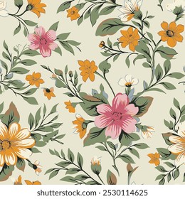 Flower design all over abstract and charming for textile factory