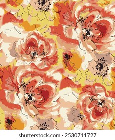 Flower design all over abstract and charming for textile factory