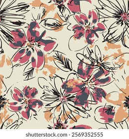 Flower design all over abstract and charming for textile factory