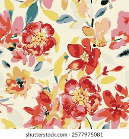 Flower design all over abstract and charming for textile factory