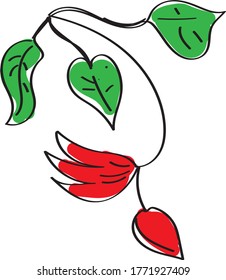 Diseño de flores con hojas