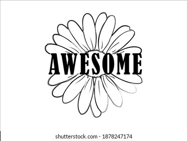 flower design with awesome text message