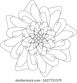 Flower design for background use. Black and white design. Geometric design. Sketch in illistrator. Vector eps file.