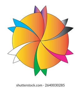 Flower design best round colorful logo  