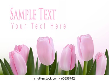 Flower design border isolated on white. Vector.