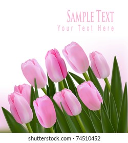 Flower design border isolated on white. Vector.