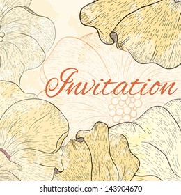 flower design card Vector illustration can be used for website background and greeting cards or cover decoration