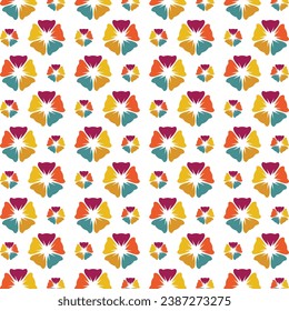Diseño de flores patrón incoloro y transparente en fondo de ilustración blanca