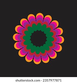 Flower Design Colorful Simple Vector Illustration