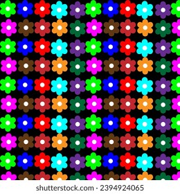 Flower design for different color 
with black background design.