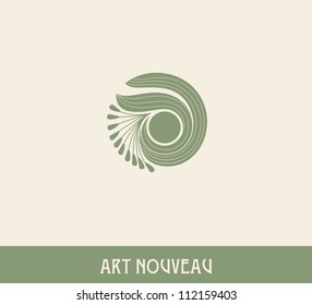 Flower. Design element in art nouveau style