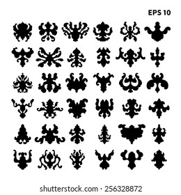 Flower design element.  Object isolated on black background