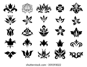 Flower design elements. 