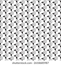 Flower design elements silhouette pattern