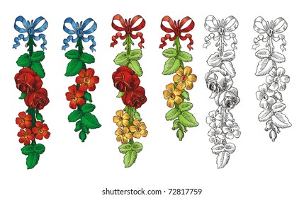  Flower Design Elements vector