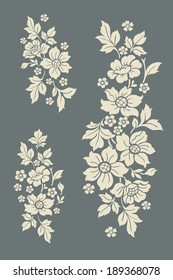 Flower design elements vector set.